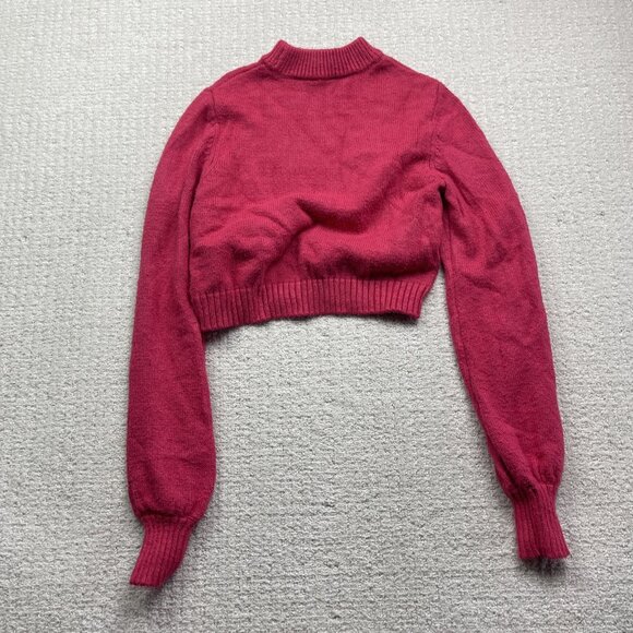 Lot x2 Garage Knit Cozy Sweater Pullover Wom S Beige / Pink Cropped Long Sleeve - Picture 14 of 14